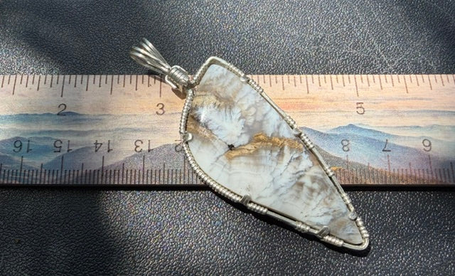 Sheep Creek Plume Agate in Silver -- CloudFeather