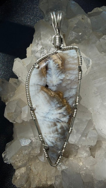 Sheep Creek Plume Agate in Silver -- CloudFeather