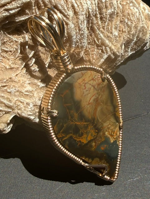Blue Mountain Jasper in Gold -- GreenSweep