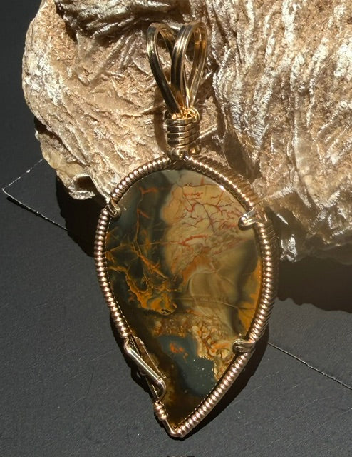 Blue Mountain Jasper in Gold -- GreenSweep