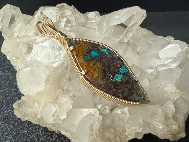 Native Copper in Agate in Gold -- TheNative