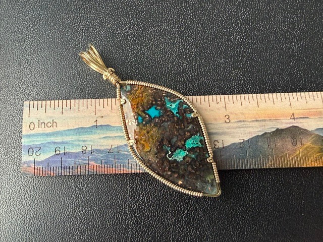 Native Copper in Agate in Gold -- TheNative
