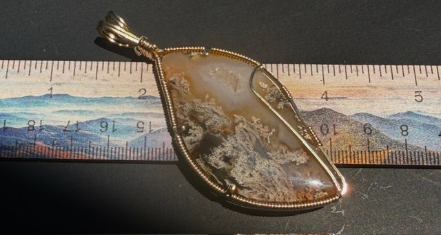 Oregon Thunder Egg Agate in 14kt. Gold -- WaveForest