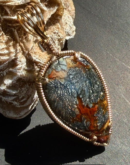 Wings -- Marcasite in Agate in Gold
