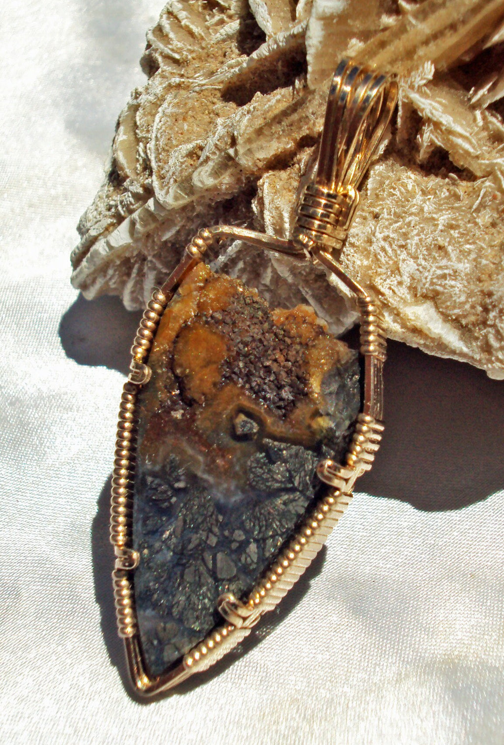 Marcasite & Agate in Gold -- AncientOne