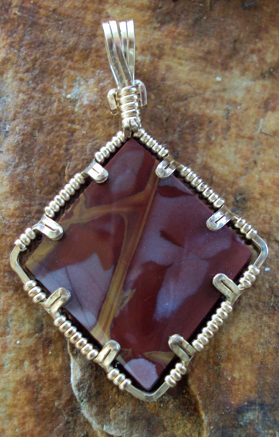 Gorgeous Noreena jasper pendant in Gold -- ClassicalSpice