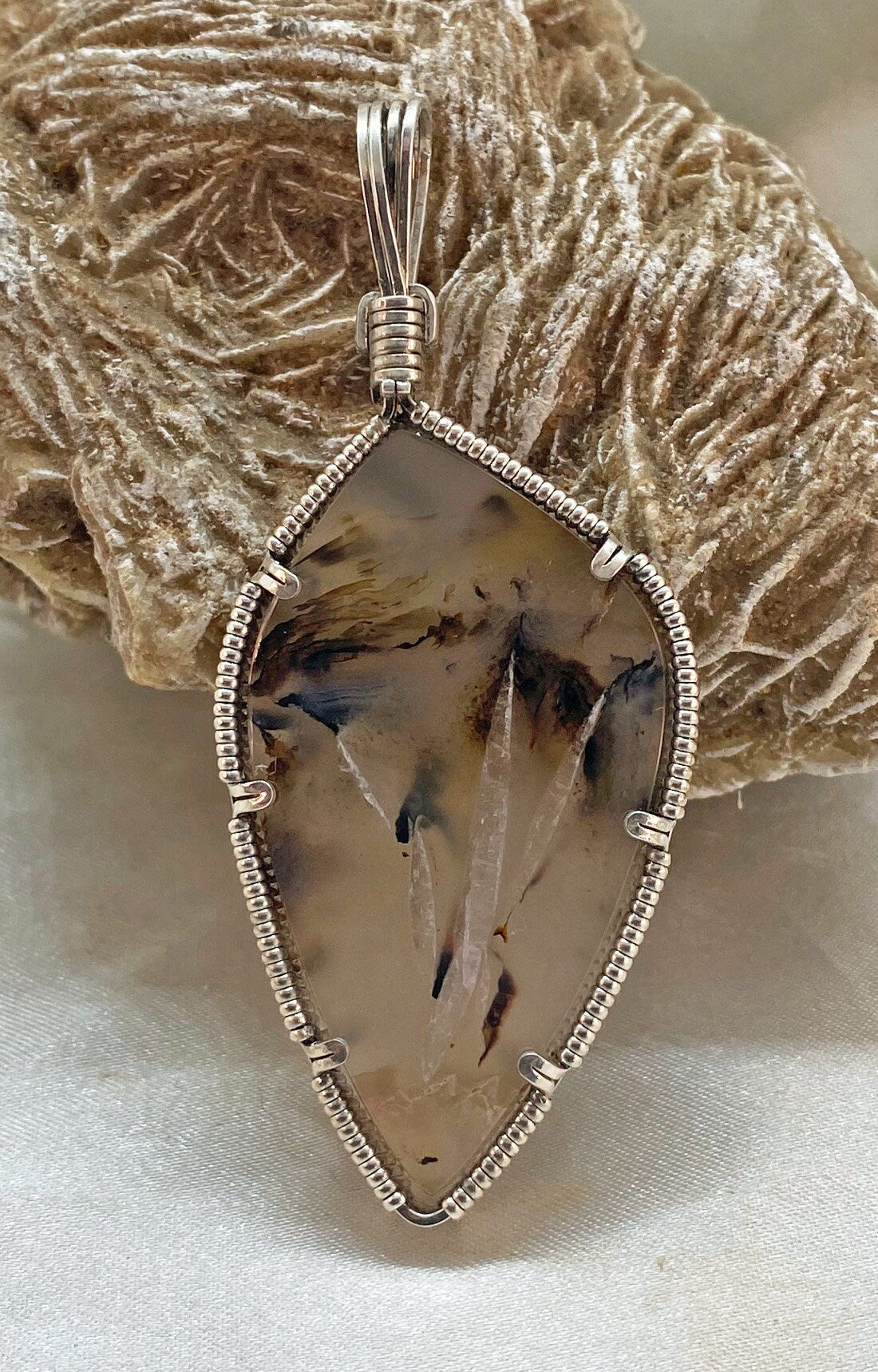 Montana Agate in Silver -- DarkWind