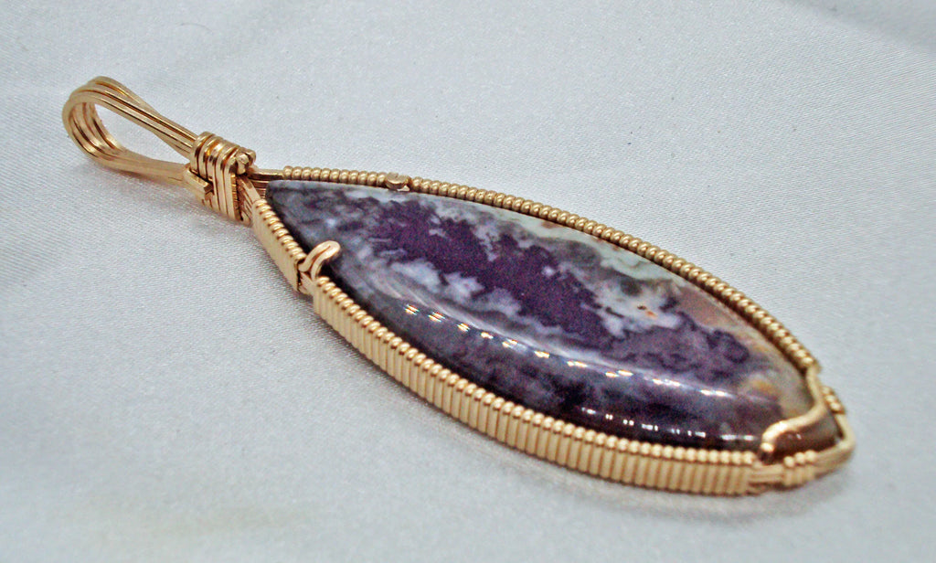 Graveyard Point Plume Agate in Gold -- LOTW