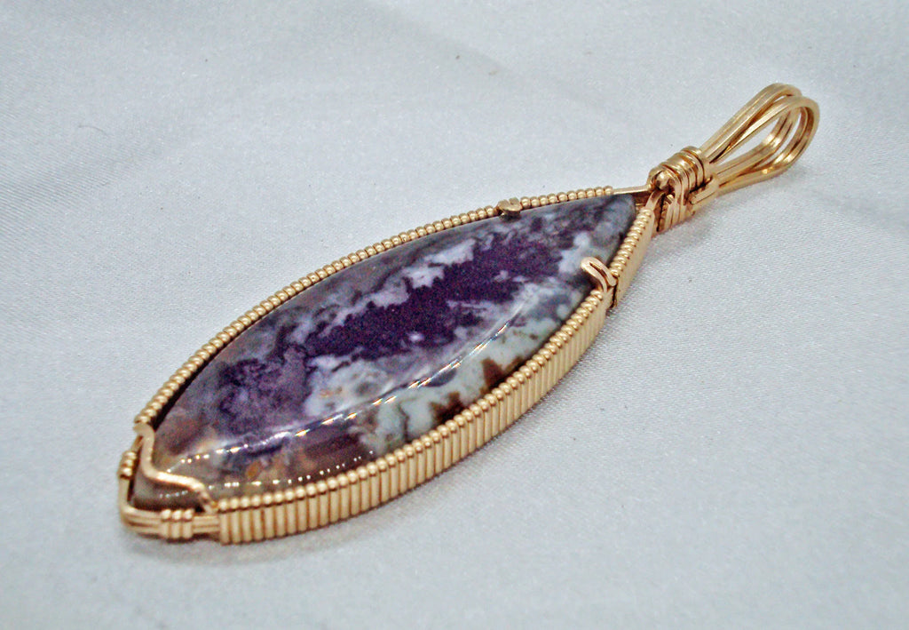 Graveyard Point Plume Agate in Gold -- LOTW