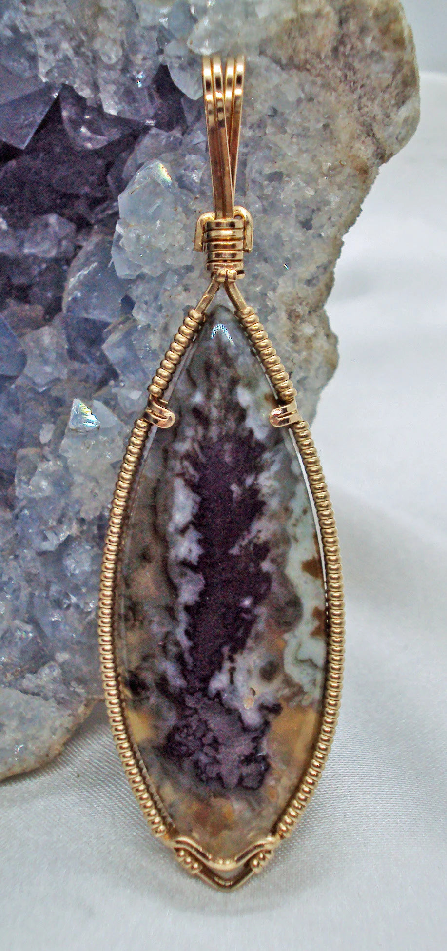 Graveyard Point Plume Agate in Gold -- LOTW