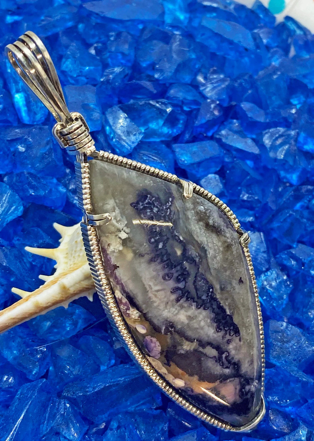 Tiffany Stone or Bertrandite Pendant in Silver -- DesertFjord
