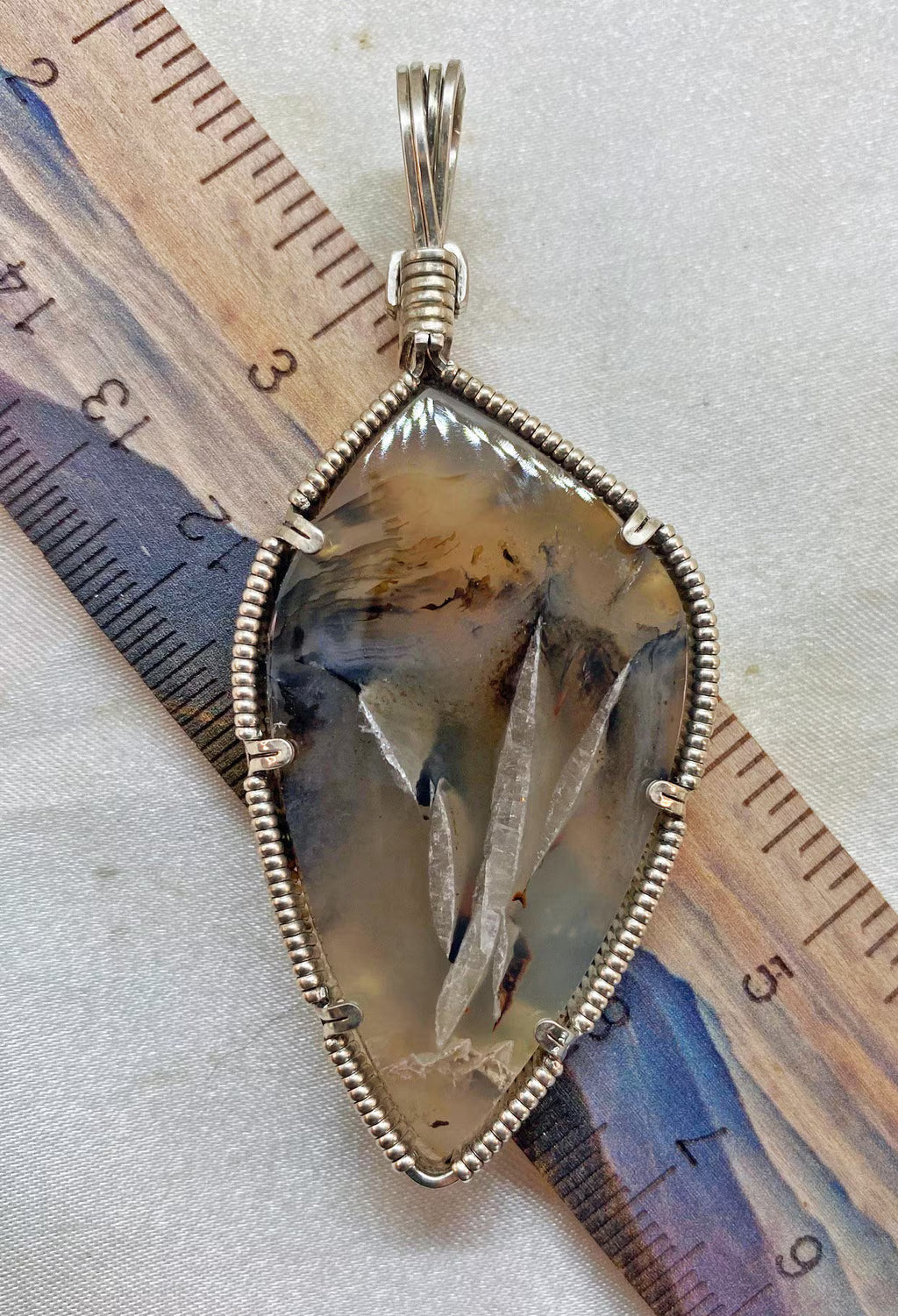 Montana Agate in Silver -- DarkWind