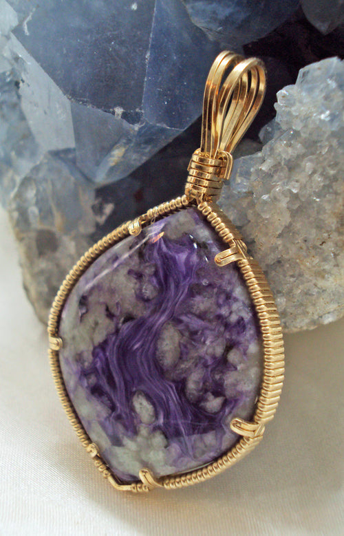 Charoite in Gold -- DragonBreath