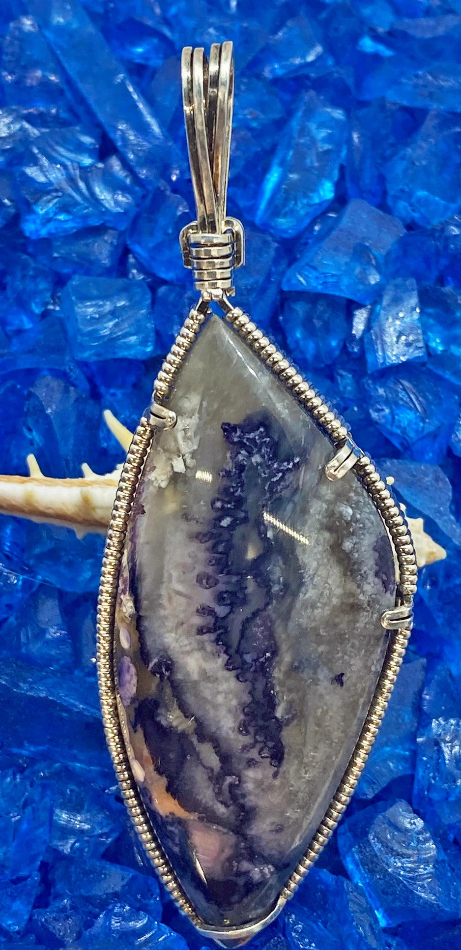 Tiffany Stone or Bertrandite Pendant in Silver -- DesertFjord