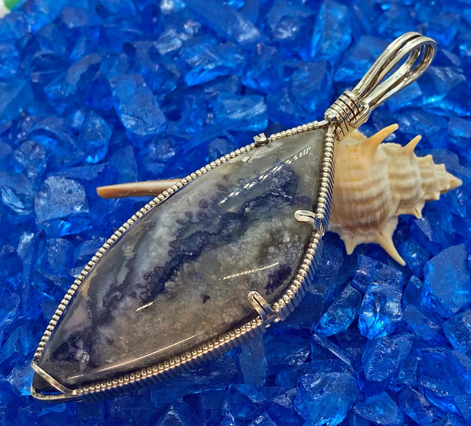 Tiffany Stone or Bertrandite Pendant in Silver -- DesertFjord