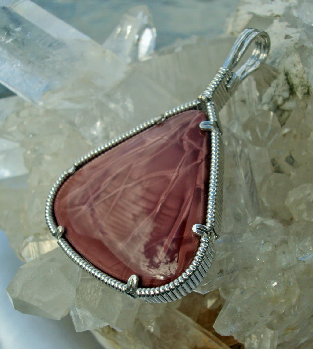 Imperial Jasper Pendant in Silver -- PinkLightning