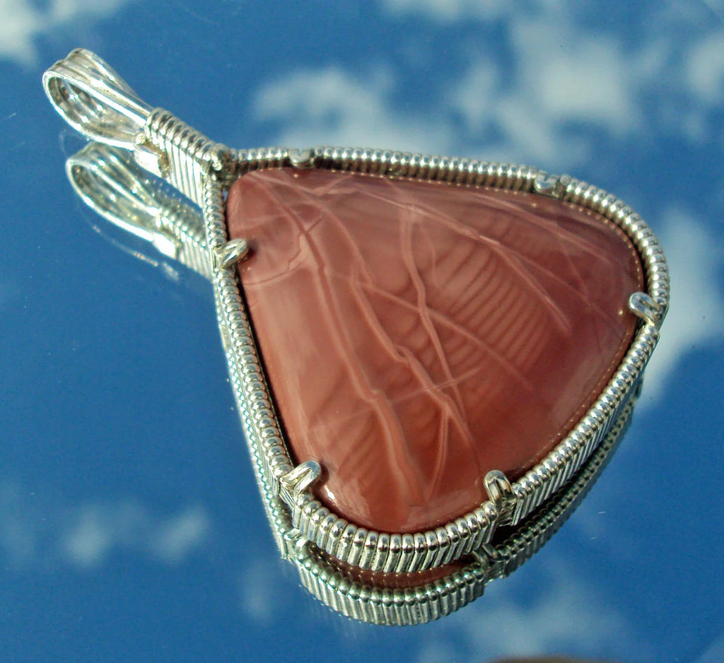 Imperial Jasper Pendant in Silver -- PinkLightning